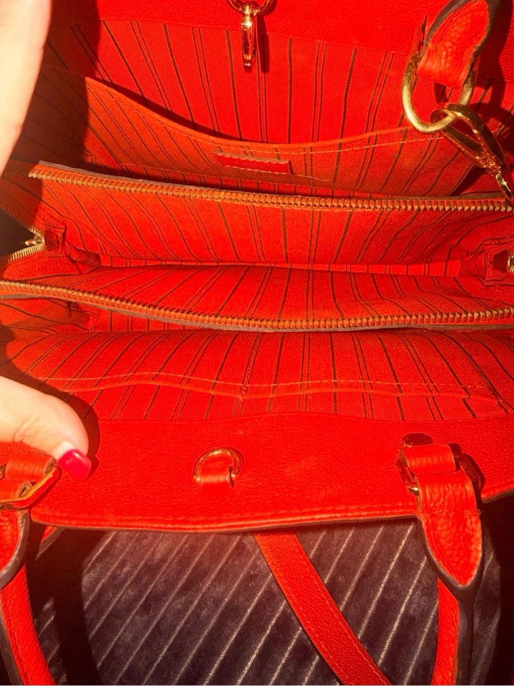 Louis Vuitton Orange Embossed Monogram Satchel with Strap - Picture 5 of 12